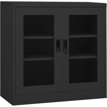 Gabinete de oficina antracita 90x40x90 cm en acero