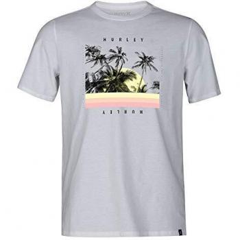 Hurley Boys Palm Retro tee S/S Camiseta, Niños, White, XL