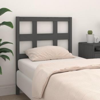 Cabecero para cama madera maciza de pino gris 105,5x4x100 cm