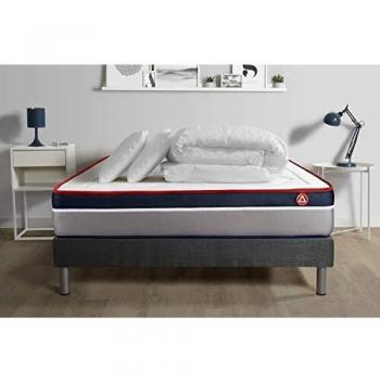 Pack Colchón Viscoelástico 200x200 VITALIT con Somier y 2 Almohadas - 26 cm - Firme - Gris