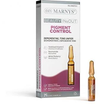 Marnys Ampollas Cosméticas Pigment Control - Despigmentantes y Unificadoras de Tono - 7 Ampollas de 2Ml para Dos Semanas - Vitamina C Estabilizada y Niacinamida 60 g