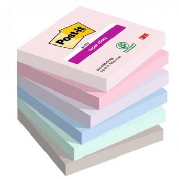 Pack de 6 Blocs de Notas Adhesivas Reposicionables 76x76mm Super Sticky Colección Soulful