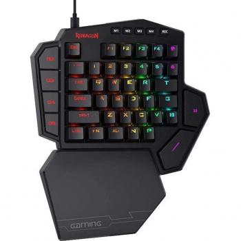 Redragon K585 DITI One-Handed RGB Mechanical Gaming Keyboard - Blue Switches - USB Wired - Anti-Ghosting with Detachable Wrist Rest