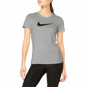Nike W Nk Dry tee Dfc Crew Camiseta, Mujer, dk Grey Heather/htr/Black, 2XL