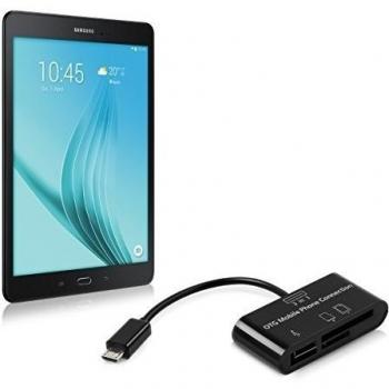 kwmobile 3en1 tarjeta micro adaptador USB OTG Reader para Samsung Galaxy Tab A 9.7 T550N / T555N negro