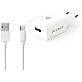 Cargador de pared 2,1 A con cable Micro-USB suelto - 10.50 W - USB-A - Blanco