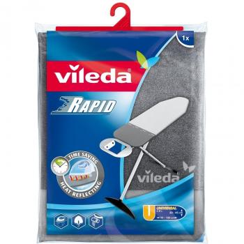 Vileda Rapid- Funda de planchar, 2 capas adaptable a todo tipo de tablas, funda de planchar metalizada, medidas: 110 x 130 cm, 30-45 cm, color gris