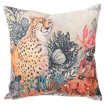 Cojín de Lino 45 x 45 cm - Resistente al Agua - Funda con Cremallera - Relleno incluido