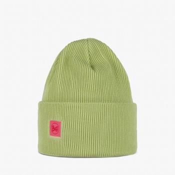 Gorro Buff unisex Sheen Yellow con características de diseño moderno, material ligero y transpirable, ideal para actividades al aire libre y uso diario. Gorro Buff CrossKnit en verde claro, confeccionado con tejido suave y elástico, perfecto