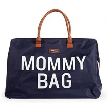 CHILDHOME, Mommy Bag, bolso cambiador, maternidad, bolso de viaje, gran capacidad, cambiador, correa ajustable para el hombro, compartimentado, bolsillo termico, pasaje maleta, Azul marino y blanco