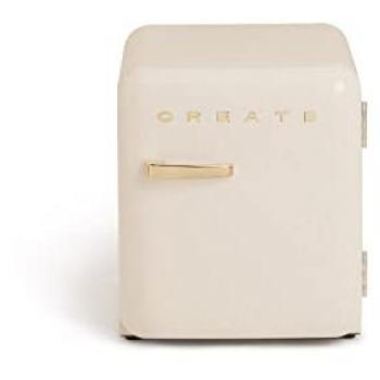 Frigorífico Retro Vintage 48L Beige/Oro - Estilo Retro, Bajo Consumo, Diseño Compacto