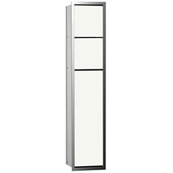 Módulo de inodoro empotrable Emco Asis 150, 809 mm, cromado / optiwhite con soporte para papel y set de cepillo