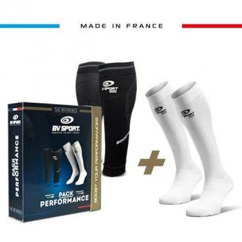 Pack Performance Blanco - Calcetines de recuperación + Manguito de compresión BV Sport