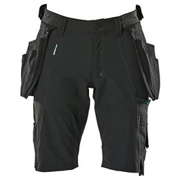 Pantalones Cortos MASCOT Advanced con Bolsillos Colgantes Desmontables Talla C52, Negros