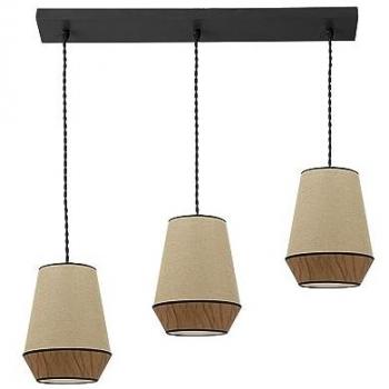 Regleta Campana 3xe27 Saco/marron Regulable FABRILAMP, Luces de Techo, dimensiones Regx66x12 Cm