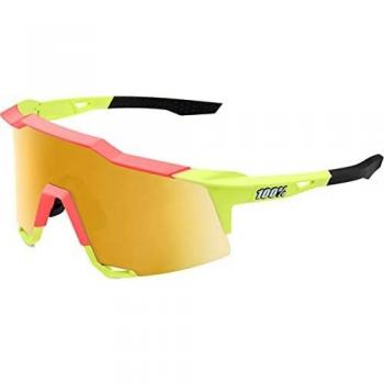 Gafas 100% Speedcraft, Lente Espejo Naranja, Color Amarillo/Rosa y Verde Fluorescente