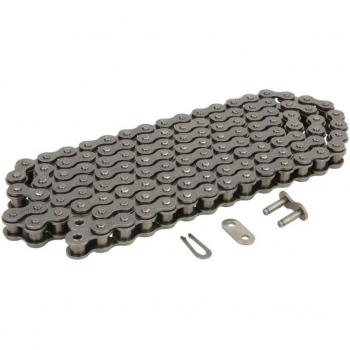 Cadena DID 420D122, tipo de producto: cadena de transmisión para motocicleta, características: diseño de eslabones en acero al carbono, tratamiento térmico para mayor resistencia y durabilidad, compatible con motos de alta potencia, especificaciones