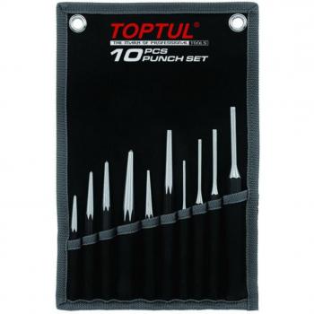 Kit extractor de pasadores TOPTUL GPAQ1001, incluye 10 piezas con tamaños de 3x100mm, 3x120mm, 3x130mm, 4x120mm, 4x150mm,