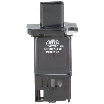 HELLA 8ET 009 142-581 Medidor de la masa de aire - 4polos - atornillado - sin tubo de admisión