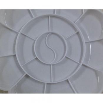 Plástico 18 Acuarela De Compartimientos Pintura Bandeja Paleta De Mezcla Blanco