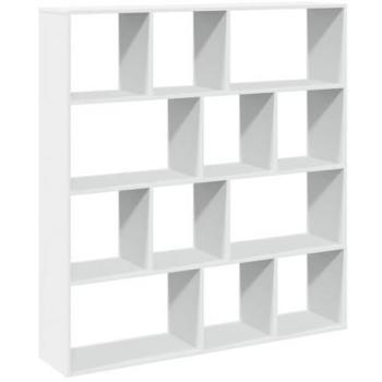 Estantería librería de madera de ingeniería blanca 132x29x141,5 cm