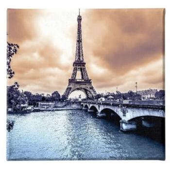 Impresión sobre Lienzo Torre Eiffel 02, Poliéster Multicolor, 60x3x60 cm