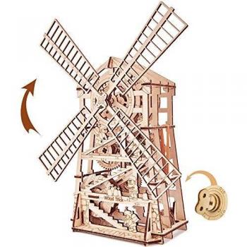 Wood Trick 3D Wooden Puzzle Windmill, Assembly Constructor, Brain Teaser, Best DIY Toy, IQ Game for Teens and Adults