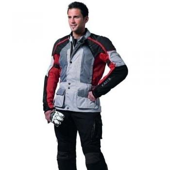 Racer Ultra Vento Chaqueta Textil para Motorista, Negro/Gris/Rojo, M