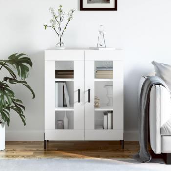 Aparador de madera de ingeniería 69,5x34x90 cm Mueble de Almacenaje de Salón Buffet Armario Auxiliar Armario de Almacenamiento Blanco