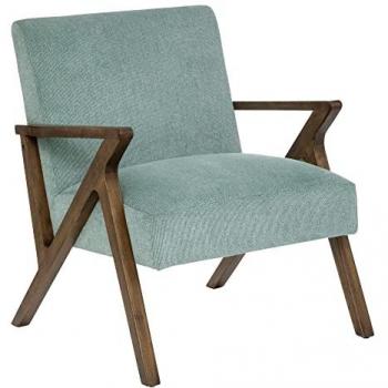 Sillón Atmosphera Orac Verde de Madera y Caucho para Hogar, características: fabricado en madera de hevea, tapizado en color verde jade, diseño contemporáneo, dimensiones 82x75x68 cm