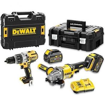 DEWALT DCK2055T2T-QW - KIT XR FLEXVOLT = DCD996 Taladro Percutor 18V XRP + DCG414 Amoladora 125mm 54V + 2 baterías 54V/18V Li-Ion 6,0Ah + Maletines TSTAK