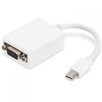 Adaptador de gráficos ASSMANN Mini DisplayPort, mDP a VGA, QXGA 60Hz, 2048x1536 píxeles, blanco