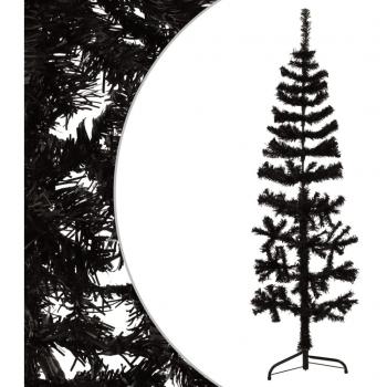 vidaXL Slim Artificial Half Christmas Tree with Stand Black 150 cm