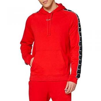 NIKE M NSW Swoosh FLC Po Hoodie Ft Sweatshirt, Hombre, University Red/Black/White, S