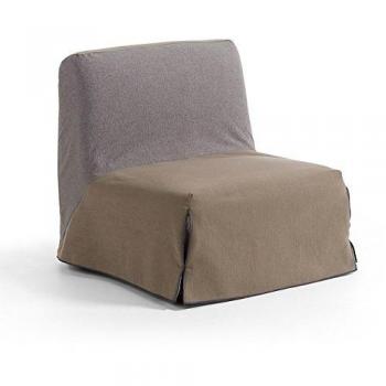 Butaca cama funda tela marron Bulova
