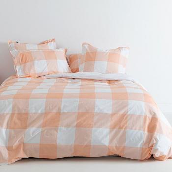 HAPPYFRIDAY Funda nórdica Gingham Melocotón