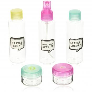 NPW equipaje de mano líquidos – plástico transparente botellas de viaje bolsa de aseo de Kit, 16 cm), color rosa