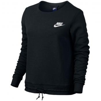 Nike W Nsw Av15 Crw Flc Camiseta de Manga Larga, Mujer, Negro