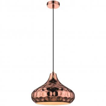 Lámpara colgante de techo tipo domo grande de cobre con 1 luz E27