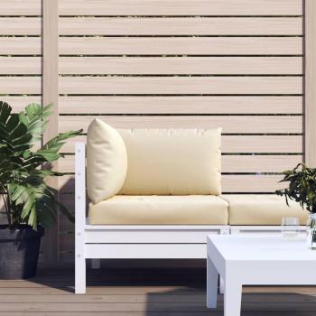 Conjunto de Cojines para Palets 3 Piezas en Tela Beige con Fundas Extraíbles
