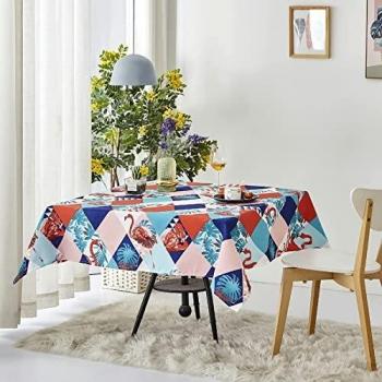 DALINA TEXTIL Mantel de Mesa Antimanchas Rectangular de Estampado Flamenco Tejido Impermeable