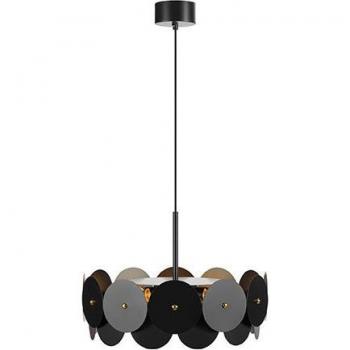 Plafón de Techo Vegas Metal Negro 3 Bombillas 35cm con Diseño Moderno y Acabado en Latón