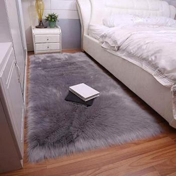 Cumay Piel de Imitación, Artificial Alfombra, excelente Piel sintética de Calidad Alfombra de Lana ，Adecuado para salón Dormitorio baño sofá Silla cojín