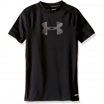 Under Armour Armour SS Camiseta Deporte, Niños, Negro