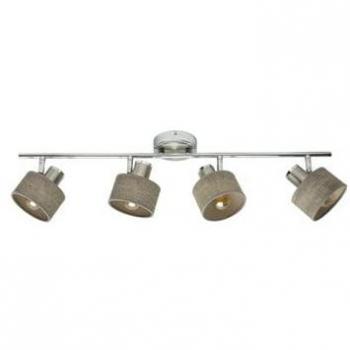 Regleta Orientable Nando 4xE14 Cromo-Níquel/Madera Gris 16x73x10 cm