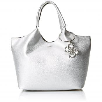 Guess - Flora, Shoppers y bolsos de hombro Mujer, Plateado
