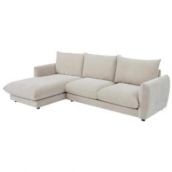 Sofá Rinconera Izquierdo de Tela Beige Runilio