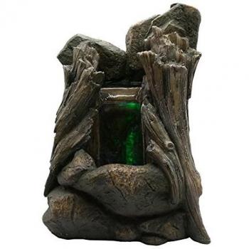 Zen Luz SCFR136 Legno Fontaine Marrón Naturaleza Piedra / Madera 25 x 18 x 36 cm