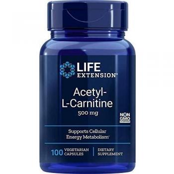 Life Extension 500mg Acetyl-L-Carnitine 100 Vegetarian Capsules