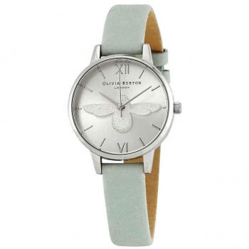 Reloj analógico de cuarzo para mujer Olivia Burton con correa de piel verde OB16AM149